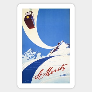 St Moritz vintage travel ad Sticker